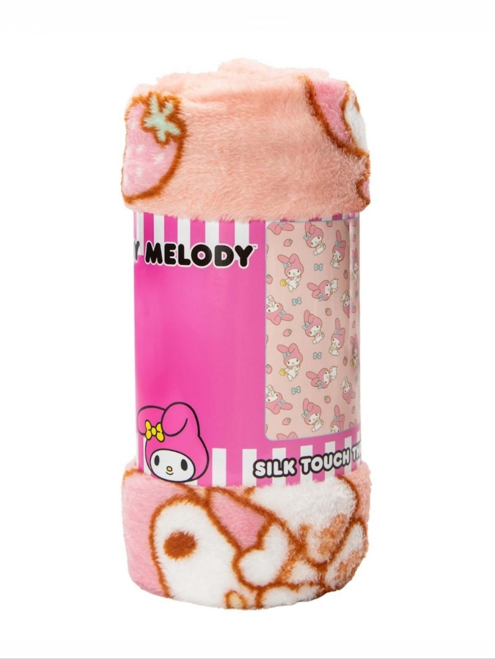 Sanrio My Melody Berry Bow Bounce Silk Touch Throw Blanket Light Pink - Picture 2 of 10